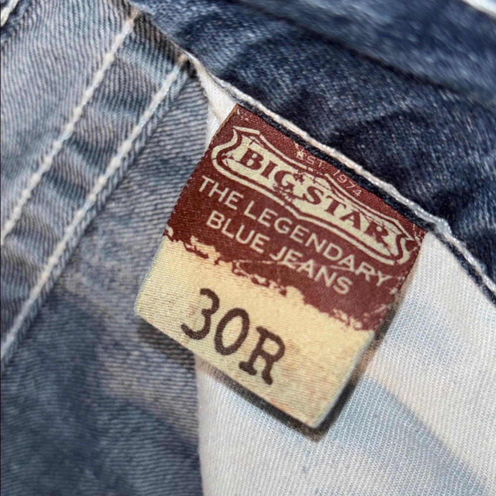 Buckle Big Star Union Vintage Collection Blue Jeans Leather Label, 30 Reg, EUC - Picture 3 of 16